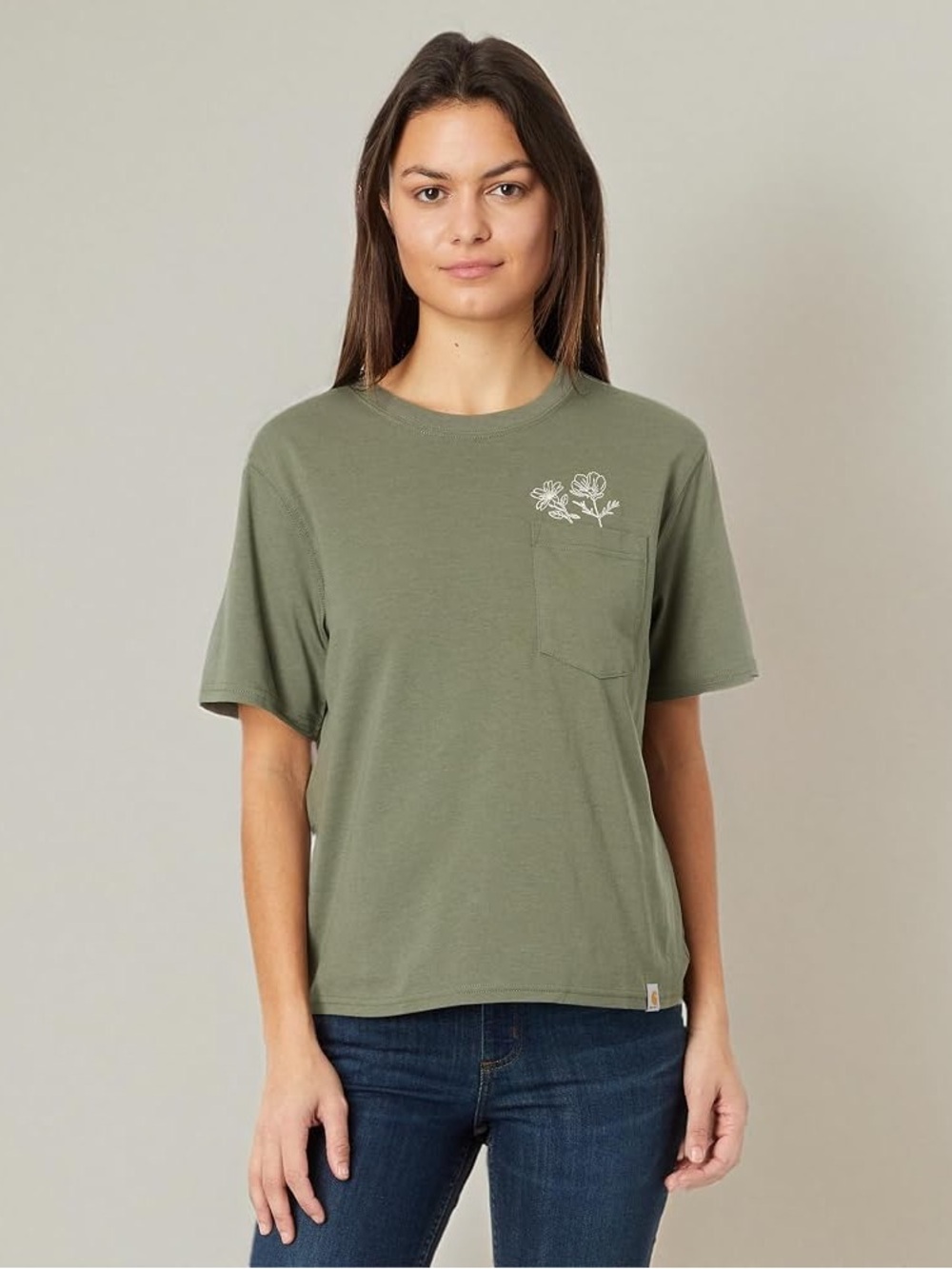 Carhartt 106174 Tencel Loose Fit Lightweight Short-Sleeve Flower Pocket T-Shirt
